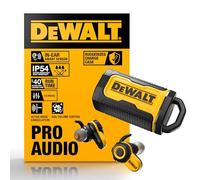 DEWALT Jobsite Pro X-2 ANC True Wireless Earbuds, riduzione del rumore migliorata di 38 dB, controlli del quadrante in attesa di brevetto, runtime 10-H (40+ w/case), 4 modalità EQ specializzate, IP54,