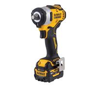 DEWALT Avvitatore a percussione a batteria, DCF901P1G-QW, 1/2", 12 V, 1 batteria da 5 Ah, caricatore rapido, protezione dagli urti, inserto standard per carrello da officina