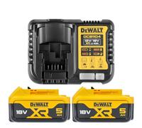 DEWALT B DCB184 XR - Batteria agli ioni di litio, 5,0 Ah, 18 V, confezione doppia + caricabatterie DCB115, colore: Giallo