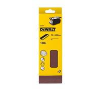 DeWalt, Banda de lija 75x480, grano 100, para el lijado en seco de maderas y pinturas