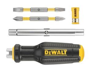 Dewalt Cacciavite multi-bit a 6 vie, fornito con: 2 x punte bifacciali: 4,5/6 mm, PH1/PH2.