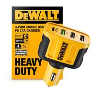 DEWALT Caricabatteria da auto USB C DEWALT, adattatore per caricabatteria rapido da auto a 4 porte da 60 W, caricabatteria da auto Pd tipo C compatibile con iPhone 16/15/Samsung, caricabatteria USB