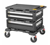 DeWALT Carrello portautensili ToughSystem DXL Tower 4 in 1, 2 scatole per attrezzi, piano di lavoro, carrello per trasporto DWST60520-1