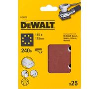 DEWALT carta abrasiva grana 240 1/4 foglio velc - confezine da 25 fogli - 8 fori paralleli, DT3035-QZ