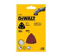 DEWALT carta abrasiva triangolare grana 80 - confezione da 10 fogli, DT3092-QZ