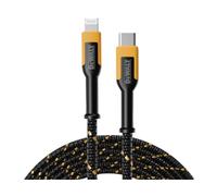DEWALT | Cavo di ricarica USB-C a Lightning 1,2 m | 131 1357 DWG | Cavo di ricarica rinforzato da USB-C a Lightning in Kevlar® progettato per resistere a ripetute flessioni e flessioni.