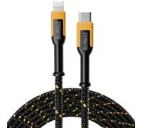 DEWALT Cavo Lightning a USB-C - Cavo intrecciato rinforzato, Ricarica rapida compatibile con iPhone e dispositivi Apple (USB-C a Lightning, 1,2 m)