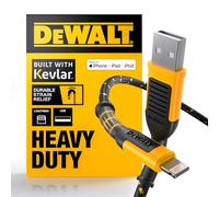 DEWALT Cavo Lightning a USB Cavo intrecciato rinforzato per caricabatterie Lightning compatibile con iPhone Cavo di ricarica compatibile con Apple… (da USB A a Lightning, 6 piedi)