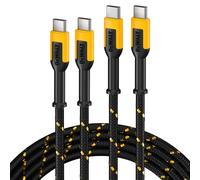 DEWALT Cavo USB C 60W 2 Pezzi, Cavi USB-C a USB-C 1,8 m Nylon Intrecciato, Ricarica Rapida PD per iPhone 17/16/15 Pro Max, Samsung Galaxy, iPad, MacBook, Cavo Type-C Resistente