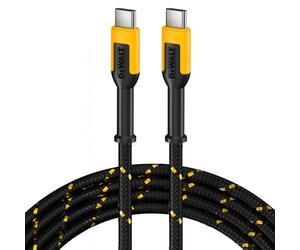 DEWALT Cavo USB C 60W 2 Pezzi, Cavi USB-C a USB-C 1,8 m Nylon Intrecciato, Ricarica Rapida PD per iPhone 17/16/15 Pro Max, Samsung Galaxy, iPad, MacBook, Cavo Type-C Resistente