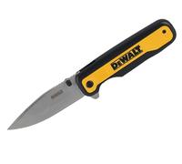 DeWALT Coltello tascabile pieghevole con lama extra lunga, flip-to-open, profondo, clip da tasca con filo di trasporto e foro integrato