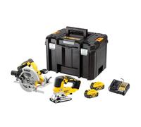 DeWALT Confezione combinata a batteria DCK2012P2T-QW, 18 V, 5 Ah, sega circolare a pendolo