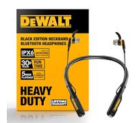 DEWALT Cuffie Bluetooth Heavy Duty con Nackenband, Auricolari Wireless da Collo con 30 Ore di Riproduzione, Isolamento Rumore, Magnetiche, Microfono Integrato, Ideali per Jobsite