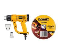 DEWALT D26414-QS Pistola termica 2000w & DT3507-QZ Latta con 10 Dischi da Taglio