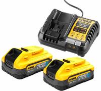 DEWALT DCB1104H2-QW - Kit 2 Batterie 18V Powerstack 5 Ah + Caricabatterie XR