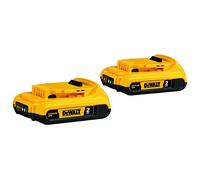 DeWalt DCB203 - Batteria ricaricabile agli ioni di litio, 2000 mAh, 20 V, 20 V, batteria ricaricabile (2000 mAh, agli ioni di litio, 20 V, nero, giallo, 2 pezzo(i)
