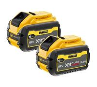 DEWALT DCB547_2 DCB547-Batteria XR FLEXVOLT 9.0Ah, 54 V, DCB547-XJ, Doppia, 18 V, Giallo, Confezione da 2