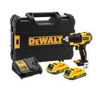 DEWALT Trapano avvitatore 18V XR senza spazzole con 2 batterie al litio da 2Ah e caricabatterie, DCD708D2T-QW