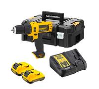 DeWalt Dcd716D2 Trapano Avvitatore Percussione Batteria Litio 10.8V 2.0Ah 180W Foratura Reversibile Legno Metallo Muratura, 10-20 mm, nero, 3/8_pollice