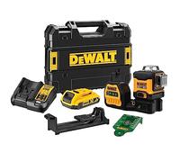 DEWALT DCE089D1G18-QW - Livello laser multilinea verde 3 x 360°, include caricatore e batteria 18V 2Ah