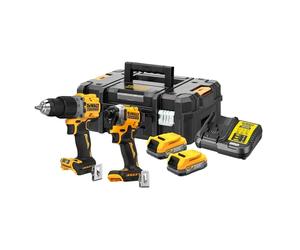 DeWALT DCK2050E2T-QW Cordless Combo Pack Drill, Impact Wrench, 18 V, 1.7 Ah Power Stack Batteries