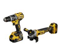 DEWALT KIT composto da DCD796 Trapano 2 vel+ DCG405 Smerigliatrice 125mm + 2 x XR 18V 5Ah, DCK2080P2T-QW