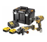 DeWalt DCK2080P2T Set Utensili A Batteria Trapano e Smerigliatrice + 2 Batterie
