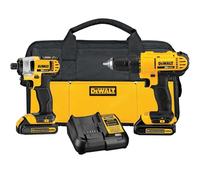 DEWALT DCK240C2 - Trapano avvitatore a batteria e avvitatore a percussione, 20 V, con 2 batterie e caricabatterie
