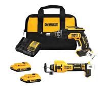 DEWALT DCK265D2 - Kit combinato con pistola a muro a secco senza spazzole e strumento per ritaglio, 20 V MAX* XR (2,0 Ah)