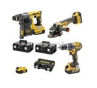 Kit Dewalt 18V 5 Ah Tassellatore Trapano A Percussione e Smerigliatrice Dch273P2T-Dcd796P2 Dcg405Nt