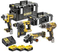 Pacchetto combinato DeWALT DCK422P3QW DCD796 + DCG405 + DCF887+DCH273+3x 5ah +DCB115+2x Toughsystem