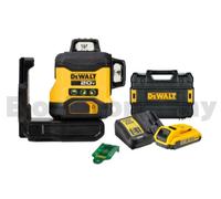DEWALT DCLE34031D1 20V MAX 3x360 Green Laser Level 2Ah Battery Charger Case