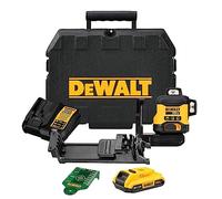 DEWALT DCLE34031D1 laser multilinea cordless a 360°verde(autolivellante, precisione +/- 3 mm 10m,compatibile con batterie XR da 18 V,inclusa batteria e caricabatterie, staffa da parete, target verde)