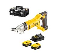 DeWALT DCS491P2-QW - Cesoie a batteria per lamiera, 18 V, 5 Ah, alta potenza di taglio, batterie incluse, caricatore e valigetta T-STAK
