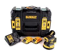 DeWalt DCW 210 D2 - Levigatrice orbitale a batteria Brushless 18 V 12.000 giri/min, 125 mm + 2 batterie 2,0 Ah + 1 caricatore rapido in TSTAK