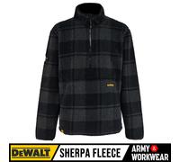 DeWalt DEANSWAY Felpa Uomo 1/4 Zip Sherpa Fleece Nera a Quadri