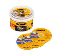 Dewalt Disco da taglio in acciaio inox DT20598-QZ (diametro 125 mm x 1,0 mm, per tagli veloci e puliti, per smerigliatrice angolare), 50 pezzi in secchio