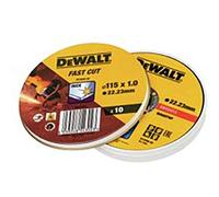 DEWALT DISCO HIGH PERFORMANCE TAGLIO INOX - PIATTO - IN SCATOLA DI METALLO - 115mm 1mm - Confezione da 10 pezzi, DT3506-QZ