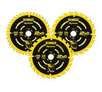 DeWalt DT10397-QZ Set di 3 Lame per Sega Circolare 165/20 mm, Numero di Denti 1 x 40-2 x 24