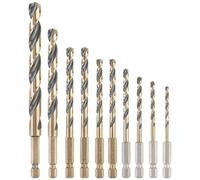 DEWALT DT20620-QZ Hss-G Metall-Spiralbohrer-Set 10-tlg. Hex Shank 6.4mm 1/4 "