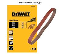 DEWALT Set di nastri abrasivi, 13 x 457 mm, grana 40/80/120 (10 pezzi)