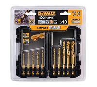 DEWALT DT50050-QZ Set 10 Punte Impact Titanium per Avvitatore a Impulsi, Attacco 1/4, in Cassetta, 3, 3.2, 3.5, 4, 4.5, 5, 6, 8, 10, 12 mm
