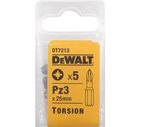 DEWALT DT7213-QZ DT7213-QZ-Punta Pozidriv de 25mm, Set di 5 Pezzi