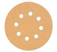 DEWALT DW4304 - Carta vetrata orbita casuale, 8 fori, grana 150, confezione da 5, colore: Beige