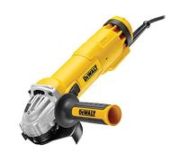 DeWalt, DWE4206-QS, Smerigliatrice angolare 115mm, 11000 giri/min, filetto alberino M14, sistema estrazione polvere, interruttore No-Volt, 2.1Kg. DOTAZIONE: Protezione disco ad attacco rapido, Impugnatura laterale antivibrazione orientabile, Flangia e controflangia, Chiave di servizio.