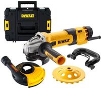 DEWALT DWE4257KT KIT SMERIGIATRICE LEVIGATRICE PER CEMENTO 125mm CUFFIA + TAZZA
