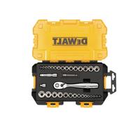 DEWALT DWMT73804 34pz 3/8" & 1/4" Drive Socket Set Metric SAE Case