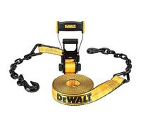 DEWALT DXBC10000C - Cinghia a cricchetto con catena da 45,7 cm e ganci in acciaio, carico di lavoro sicuro 1,5 kg, resistenza alla rottura 4,5 kg, colore: Nero/Giallo