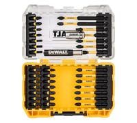 DEWALT Set 37 pezzi per avvitare Extreme FlexTorq composto da: 1 porta inserti magnetico con zona di torsione 1 porta inserti con guida - 22 inserti da 25mm: PH1,2,3 PZ1,2,3 SL6 T20,25,25 security - 11 inserti da 57mm: PH2 PZ1,2,3 T20,25 - 2 inserti da 85mm: PH2 PZ2, DT70731T-QZ