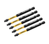 DEWALT FLEXTORQ - Set di 5 punte quadrate #2 Robertson 1/4 x 3-1/2" per avvitatori a percussione e trapano, gambo esagonale (DWAF3SQ2IR5)